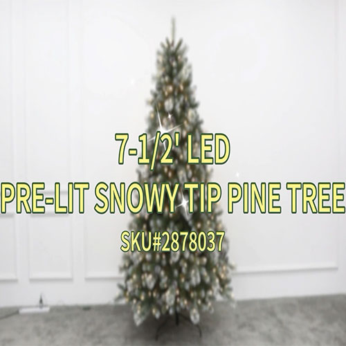Enchanted Forest® 7.5' Prelit Snowy Tip Pine Artificial Christmas Tree