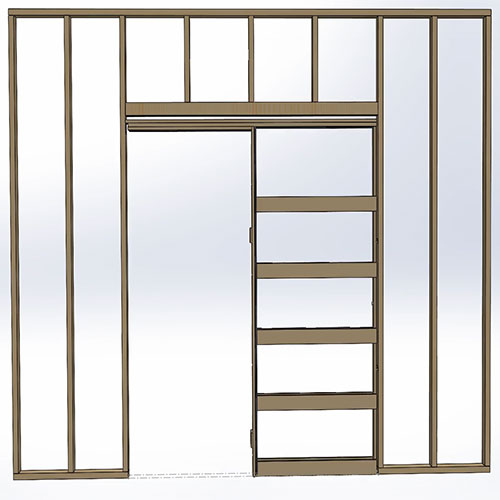36"W x 80"H Wood Pocket Door Frame