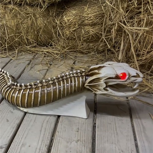 Pumpkin Hollow™ 4'11" LED Snake Skeleton Halloween Décor