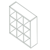 Dakota™ 36-3/4"W x 36-3/4"H x 11-3/8"D Charcoal 9-Cube Storage Organizer