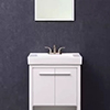 Tuscany® Verona 24"W x 14"D Black Vanity and White Ceramic Vanity Top with Rectangular Integrated Bowl and Mirror