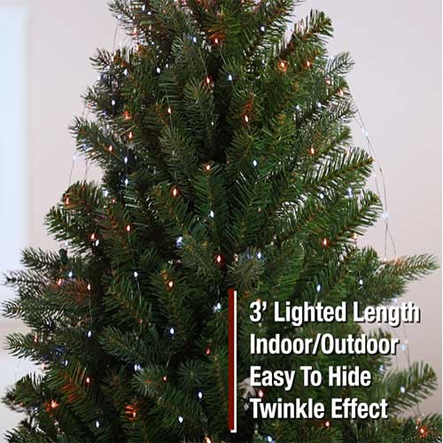 Enchanted Forest® LED 3' Red & Pure White Twinkle 16-Strand Cascade Christmas Light Set