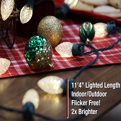Enchanted Forest® LED Vivid 70-Light Warm White Faceted C9 Christmas String Light Set