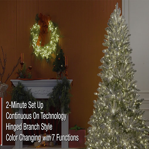 Enchanted Forest® 7.5' Prelit LED Flocked Grand Empress Artificial Christmas Tree