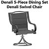 Backyard Creations® Denali Black Swivel Dining Patio Chair Set with Gray Fabric - 2 Pack