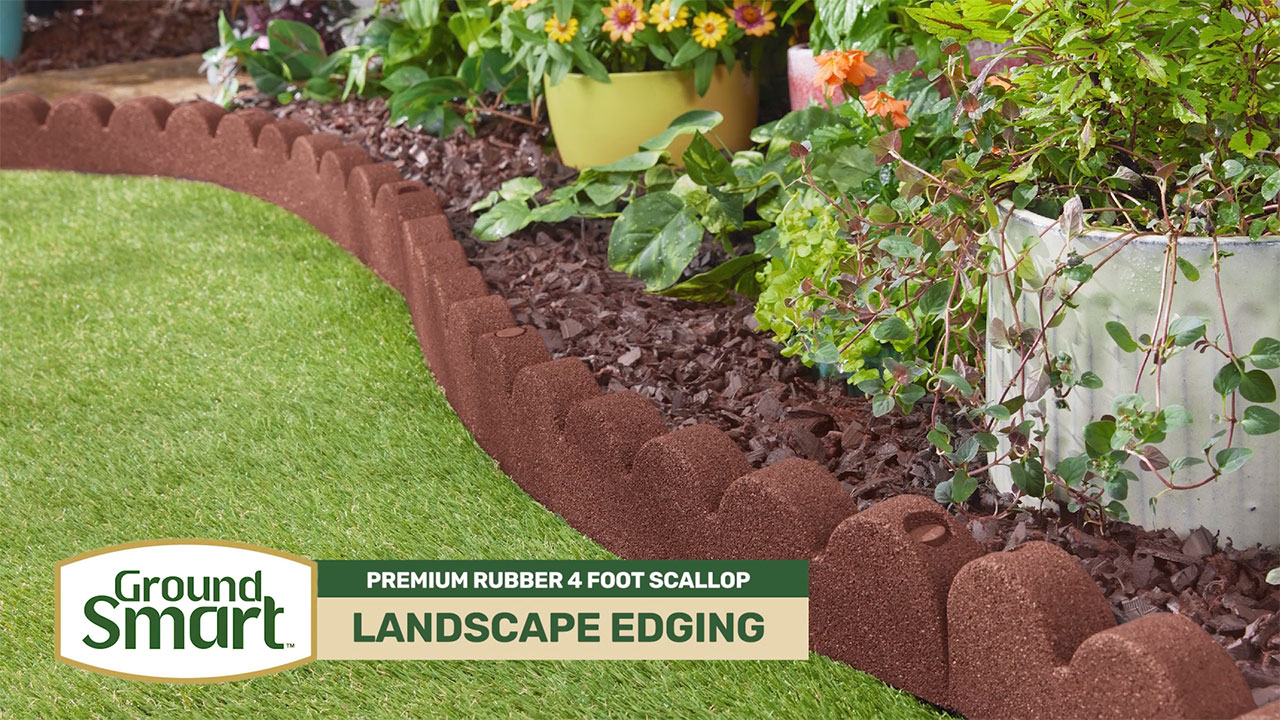 Lasting Beauty® 4' Red Rubber Scalloped Landscape Edging Lasting Beauty® 4' Red Rubber Scalloped Landscape Edging