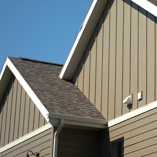Sherwin-Williams Prefinished Carbon Black 3/8 x 4 x 10' with 8" OC Groove Textured LP® Engineered Wood Panel Siding