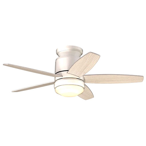 Patriot Lighting® Carlisle 44" Matte White Indoor LED Ceiling Fan with Remote