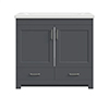 MagickWoods Elements Staverton 36"W x 15-1/2"D Steel Gray Vanity and White Ceramic Vanity Top with Rectangular Integrated Bowl