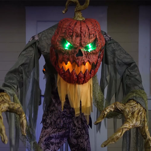 Pumpkin Hollow™ 7' Animated LED Bad Seed Pumpkin with Sound Halloween Décor