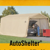 ShelterLogic® Peak AutoShelter® 10' x 20' x 8' Sandstone Fabric Carport Shelter